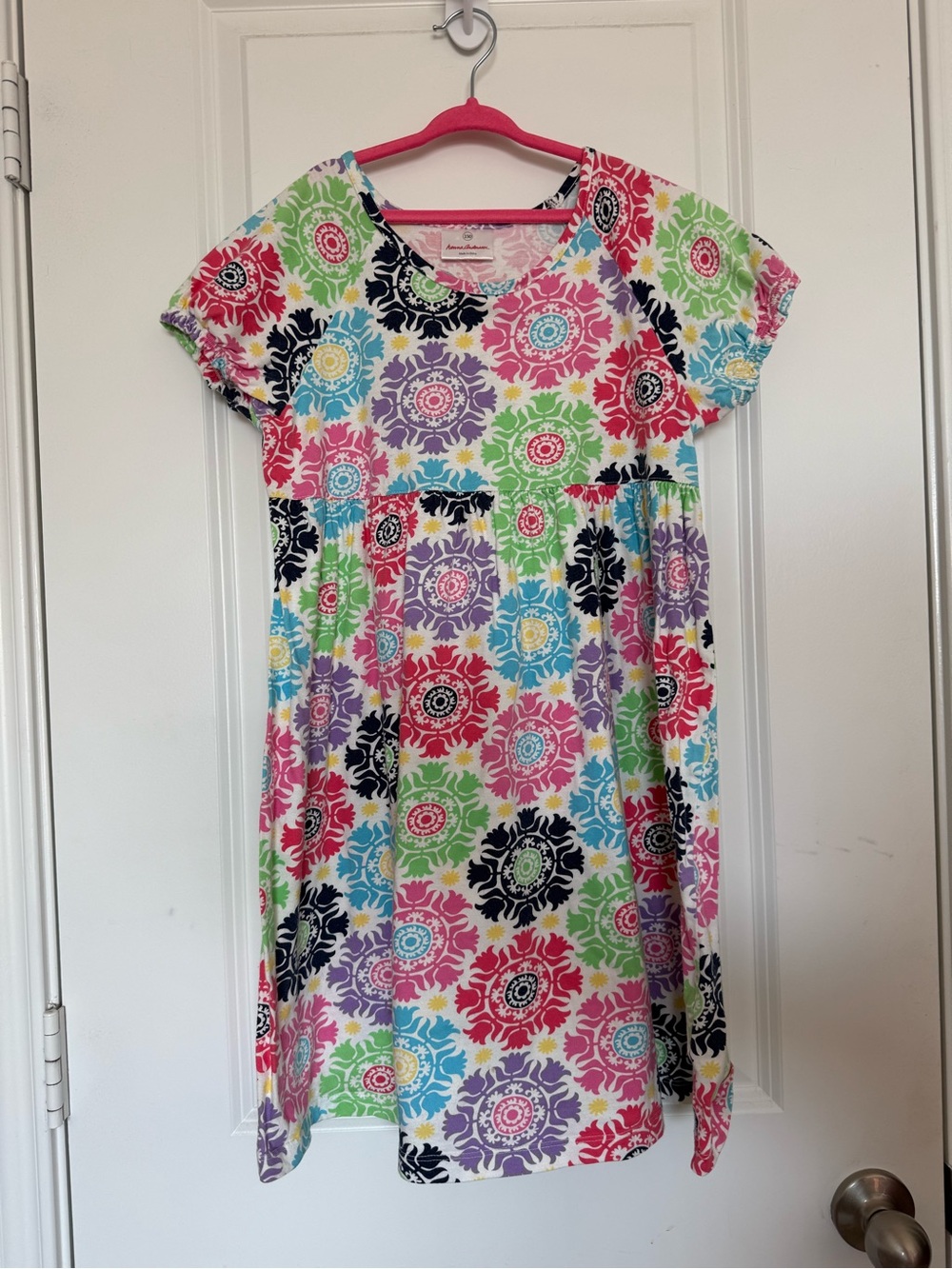 Hanna Anderson Geometric Floral Print 100% Cotton Dress
